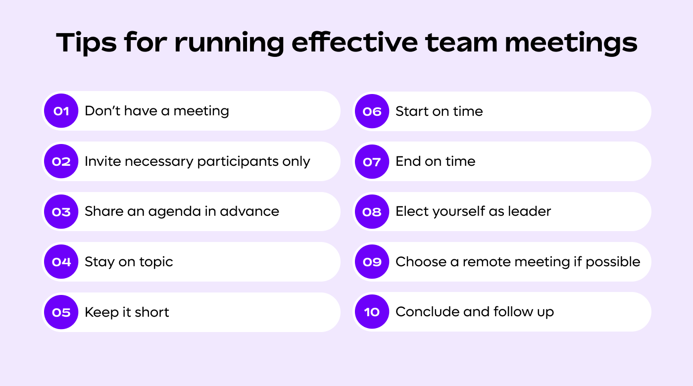 Top tips for running a successful meeting