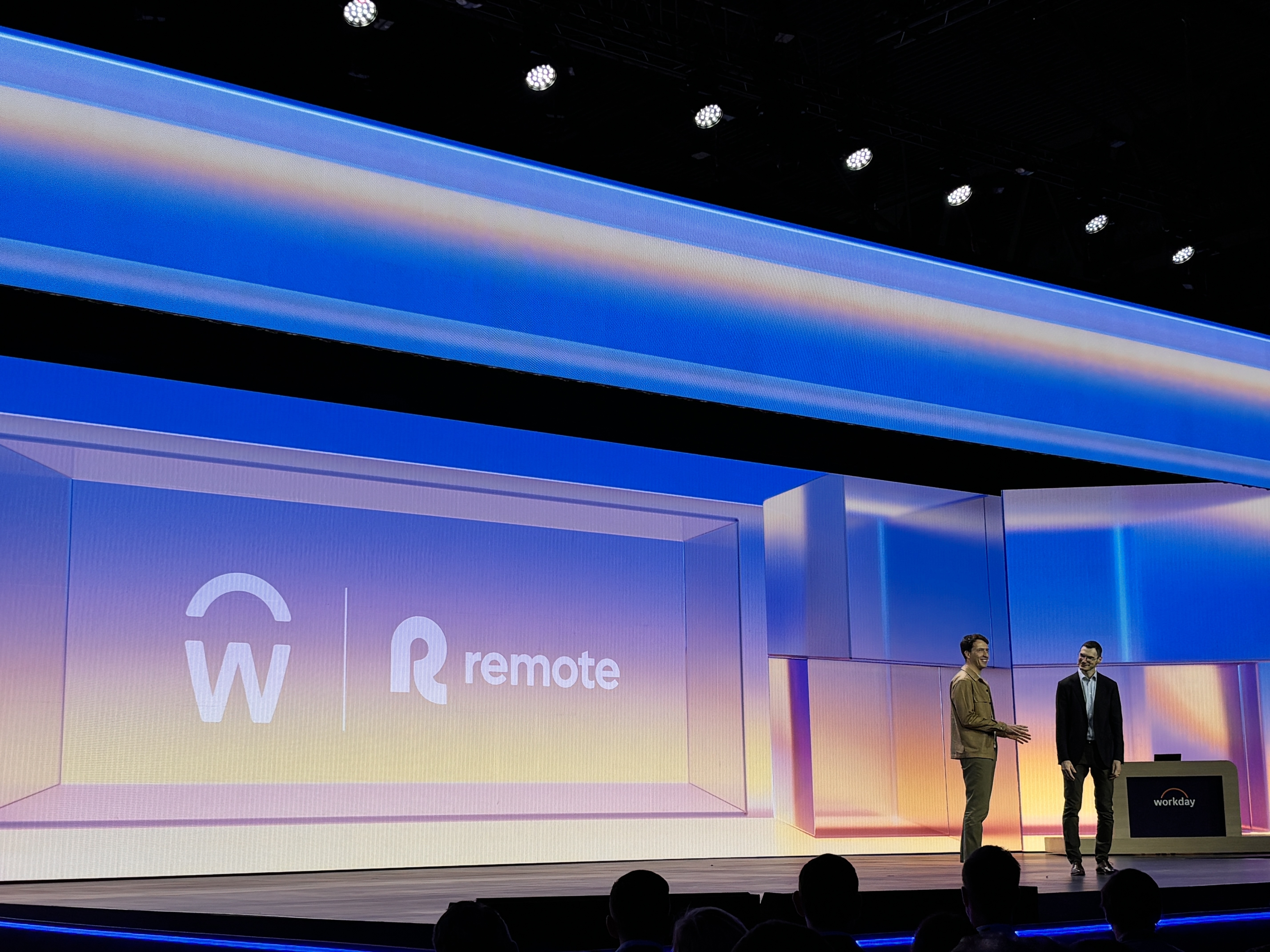Remote CEO and Workday CEO announces their new partnership on stage