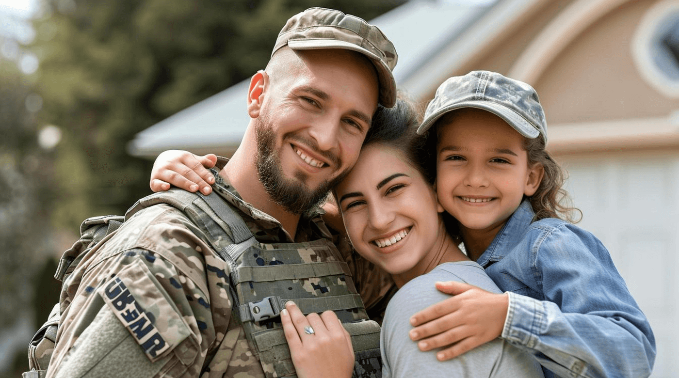 US Armed Services member with family