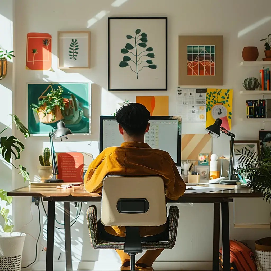 laurenmacphail_remote_A_FREELANCER_WORKER_sits_in_a_vibrant_hom_e774150e-afb0-44f4-a49c-0bfac6458141.webp