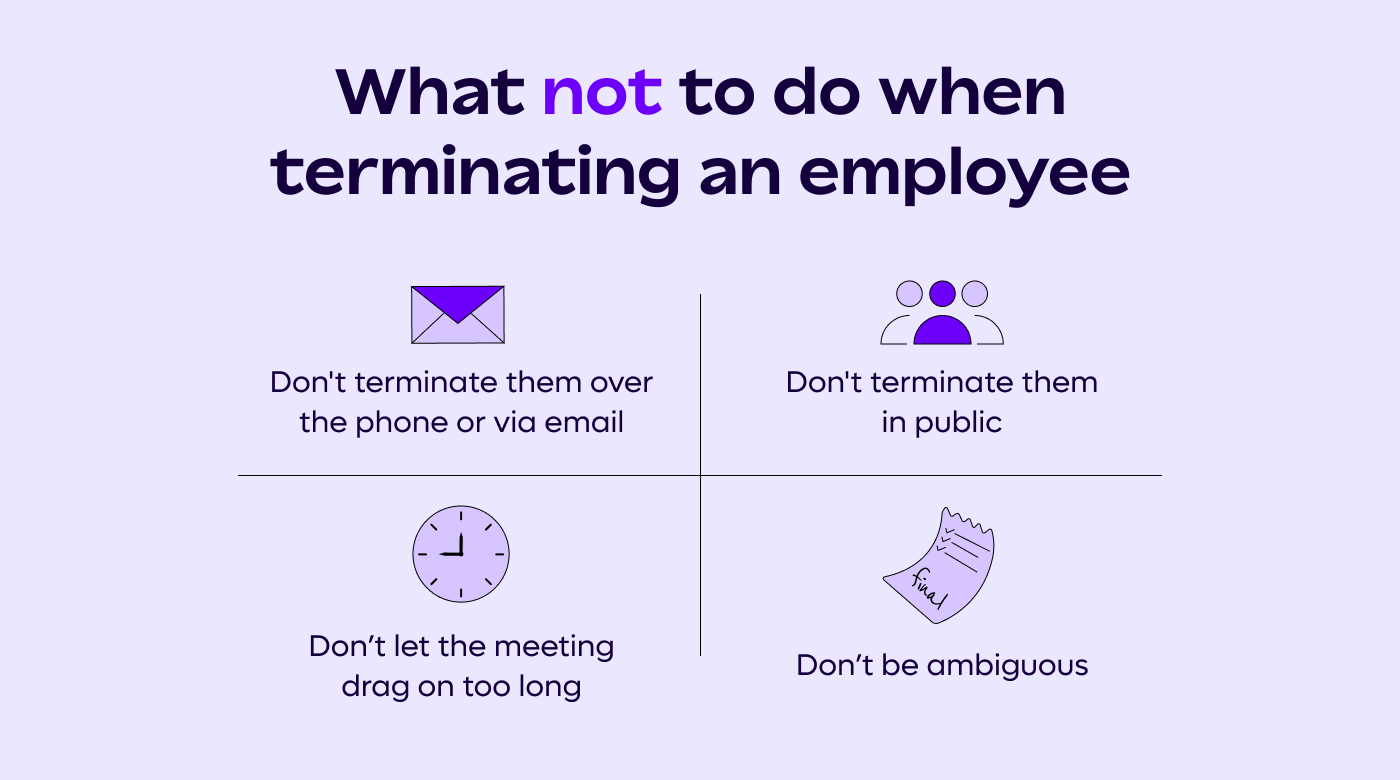 4.What not to do when terminating an employee