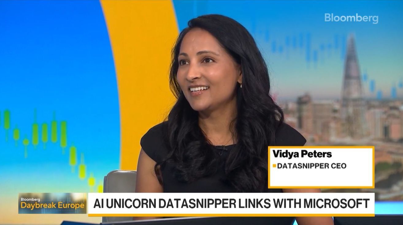 AI Unicorn Links with Microsoft. Vidya Peters, CEO at DataSnipper, speaks with Bloomberg