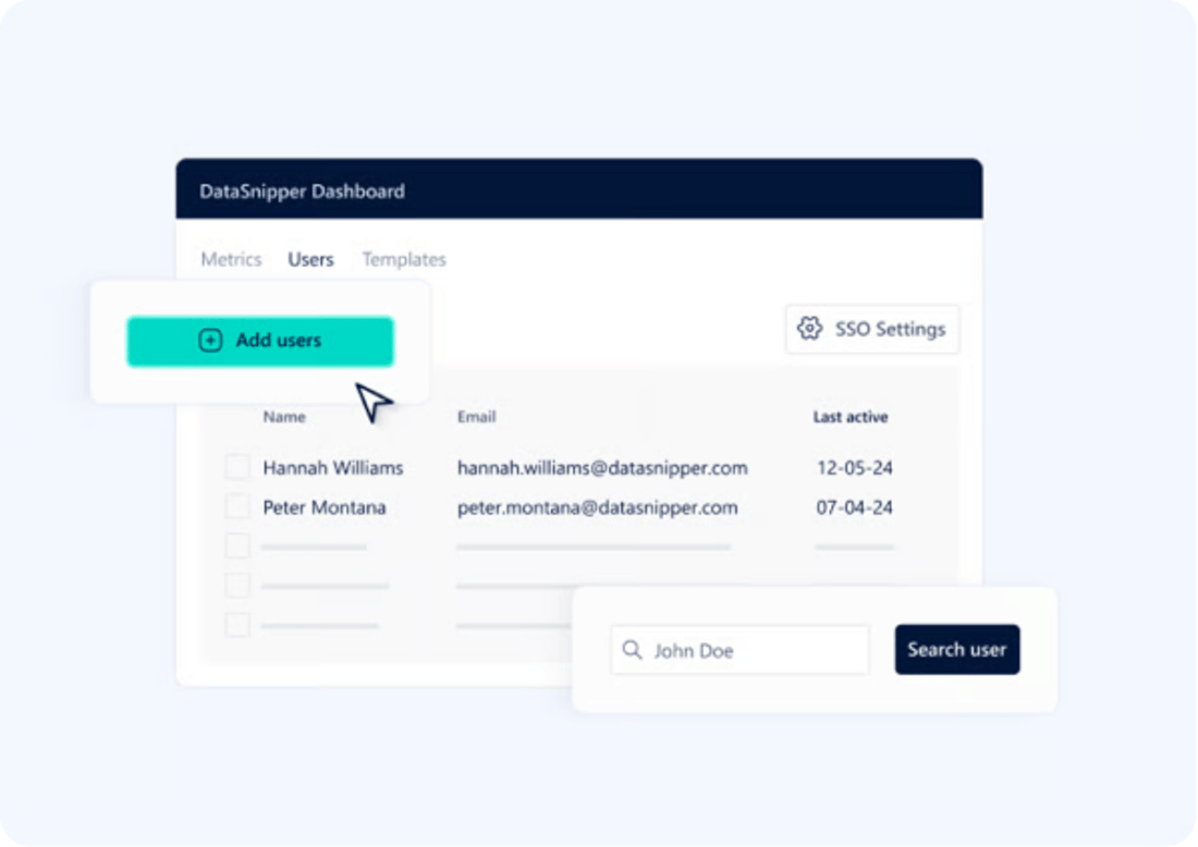 ManageDS user management screen