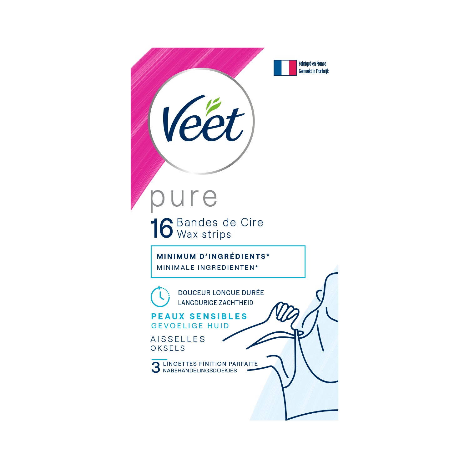 Veet Pure Bandes de cire froide pour peaux sensibles