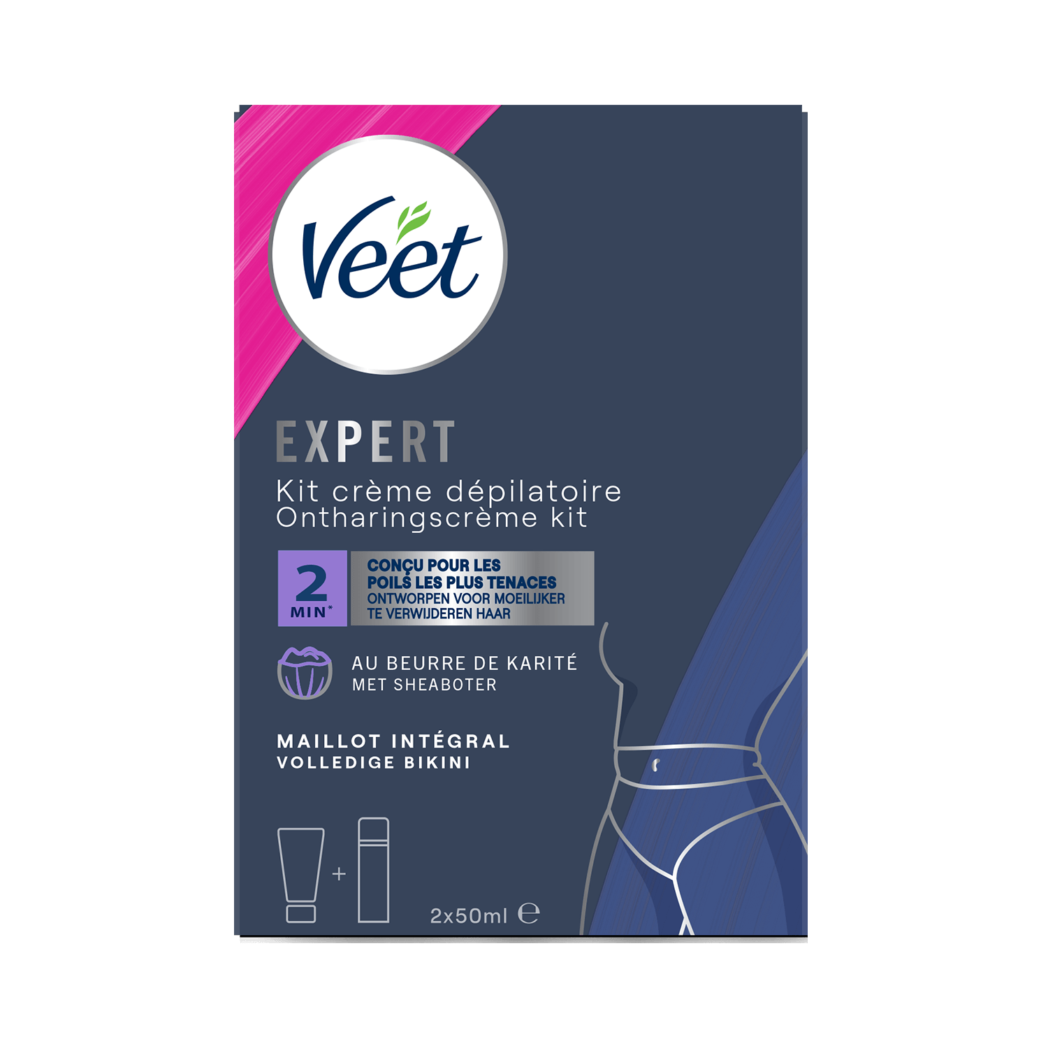 Veet Expert Kit Crème dépilatoire - Maillot, 2x50ml