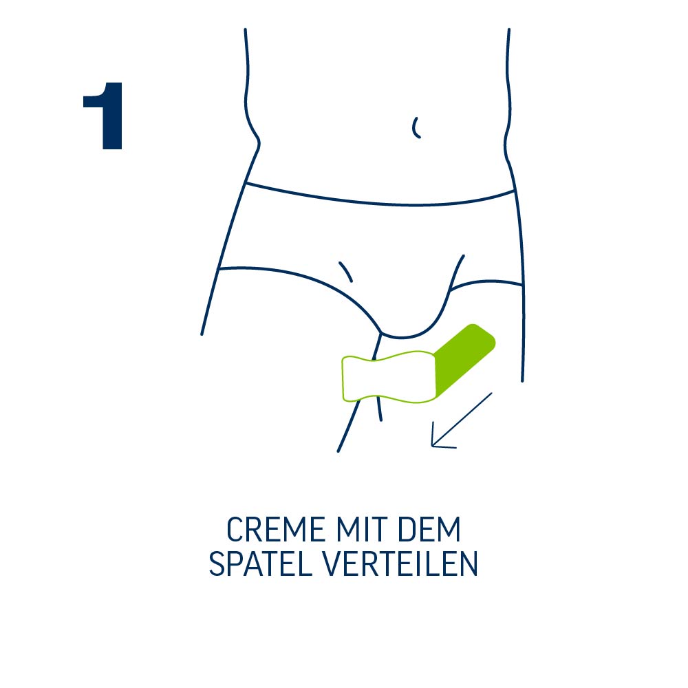 Creme mit dem spatel verteilen