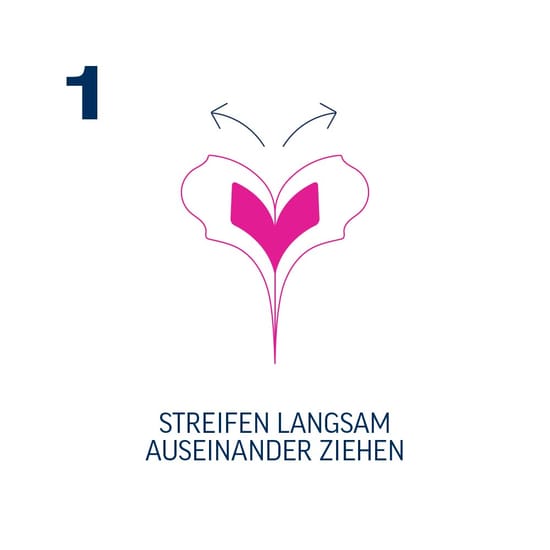 1 auseinander ziehen