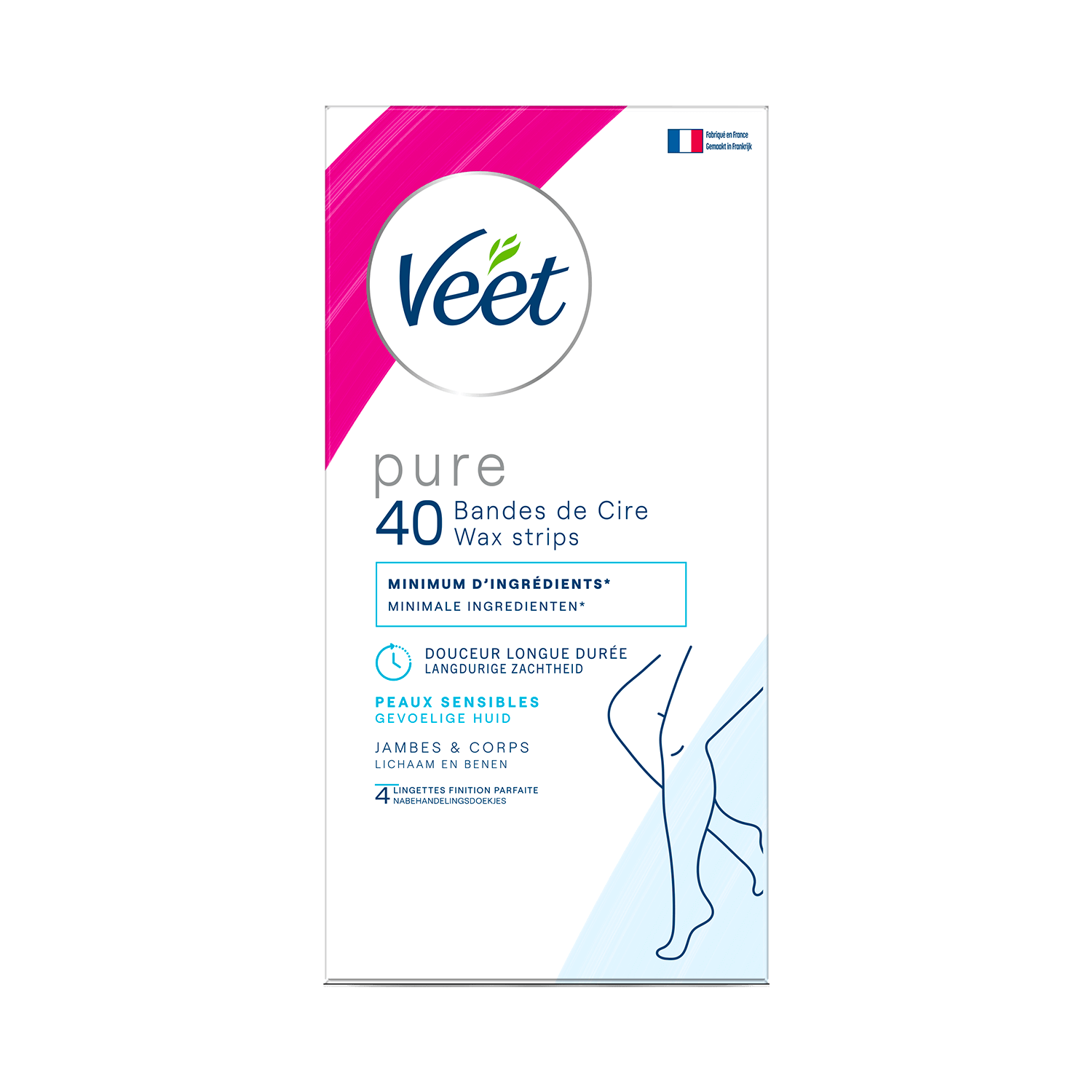 Veet Pure Bandes de cire froide pour peaux sensibles