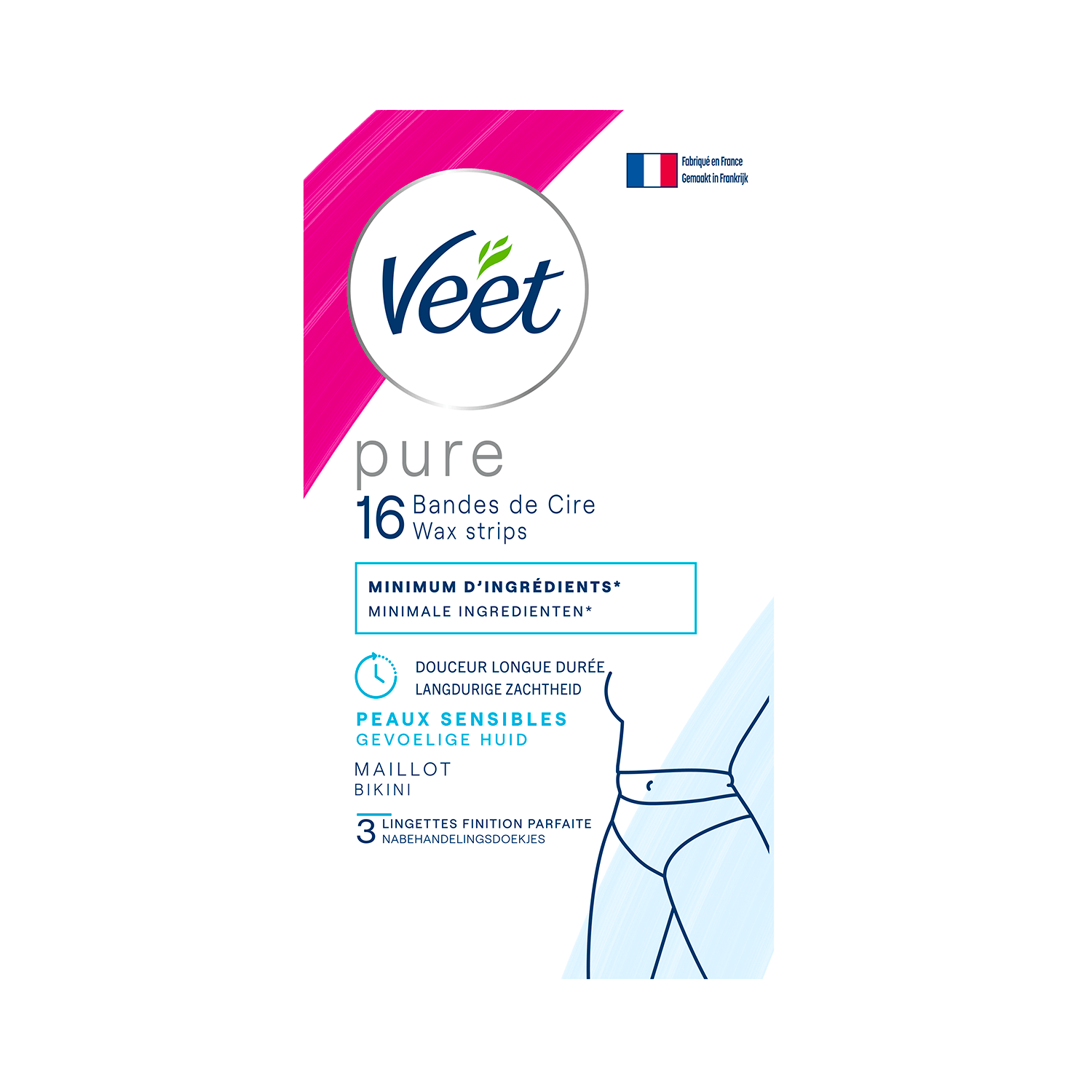Veet Pure Bandes de cire froide pour peaux sensibles