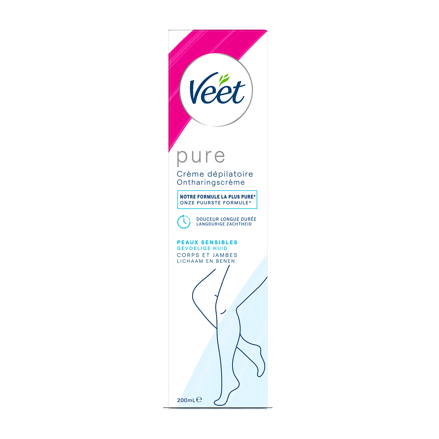 Veet Pure Crème dépilatoire pour peaux sensibles - Jambes Corps, 200ml