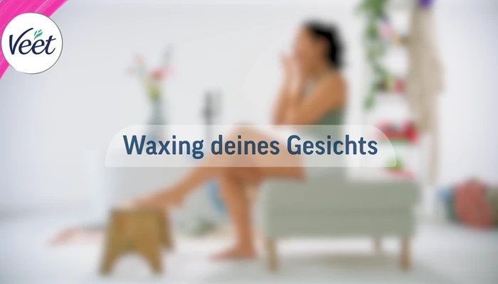 Anwendung Veet Kaltwachsstreifen im Gesicht