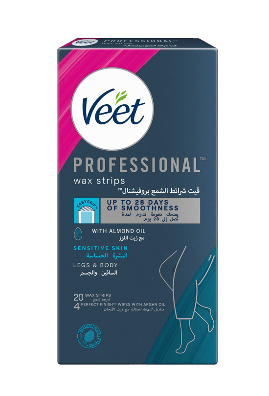 Veet Hair Removal Cold Wax Strips For Sensitive Skin - 20 Strips