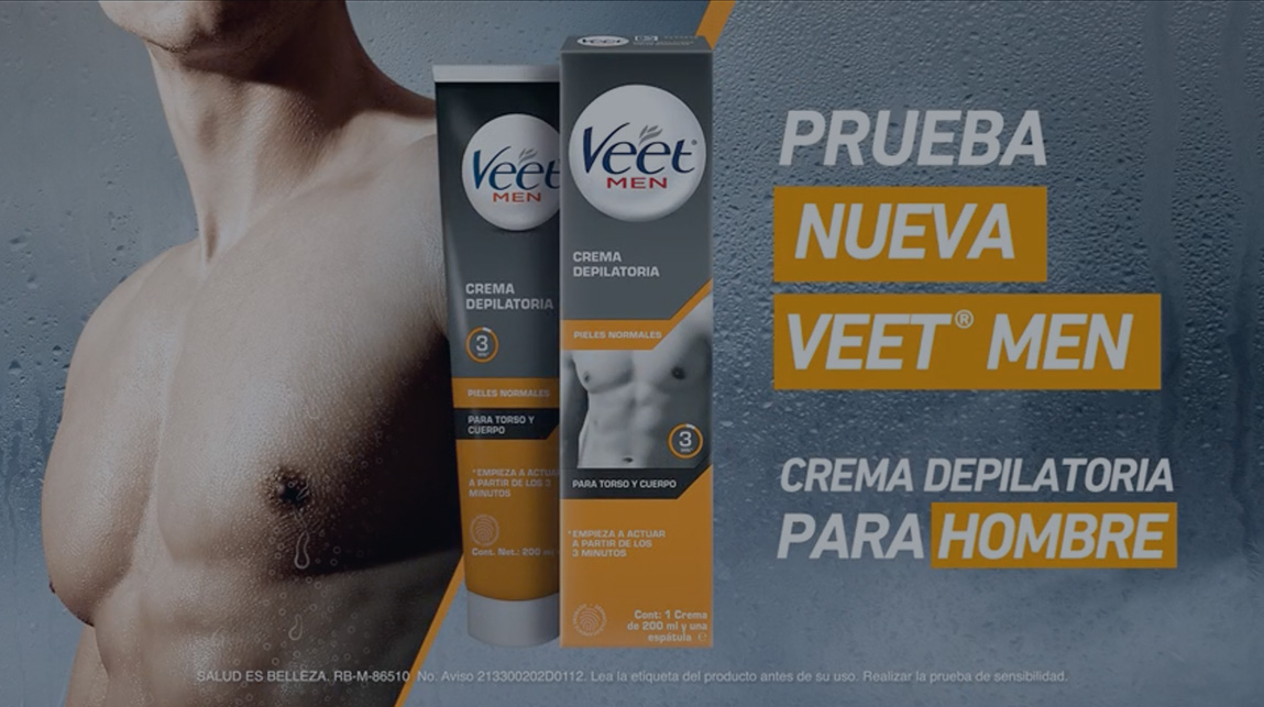 Video de Veet® Men Crema Depilatoria