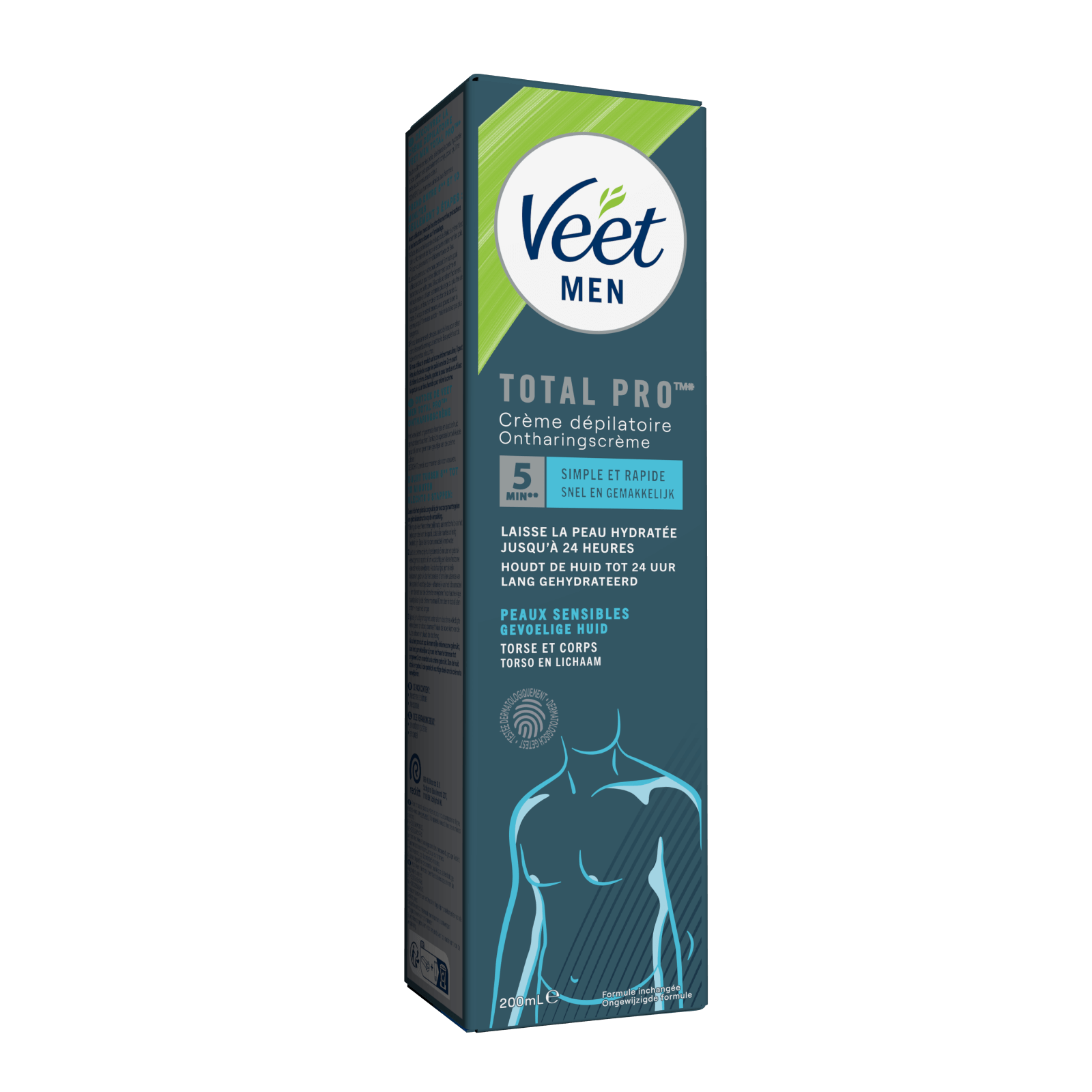 Veet Men Crème Dépilatoire Torse et Corps Peaux Sensibles