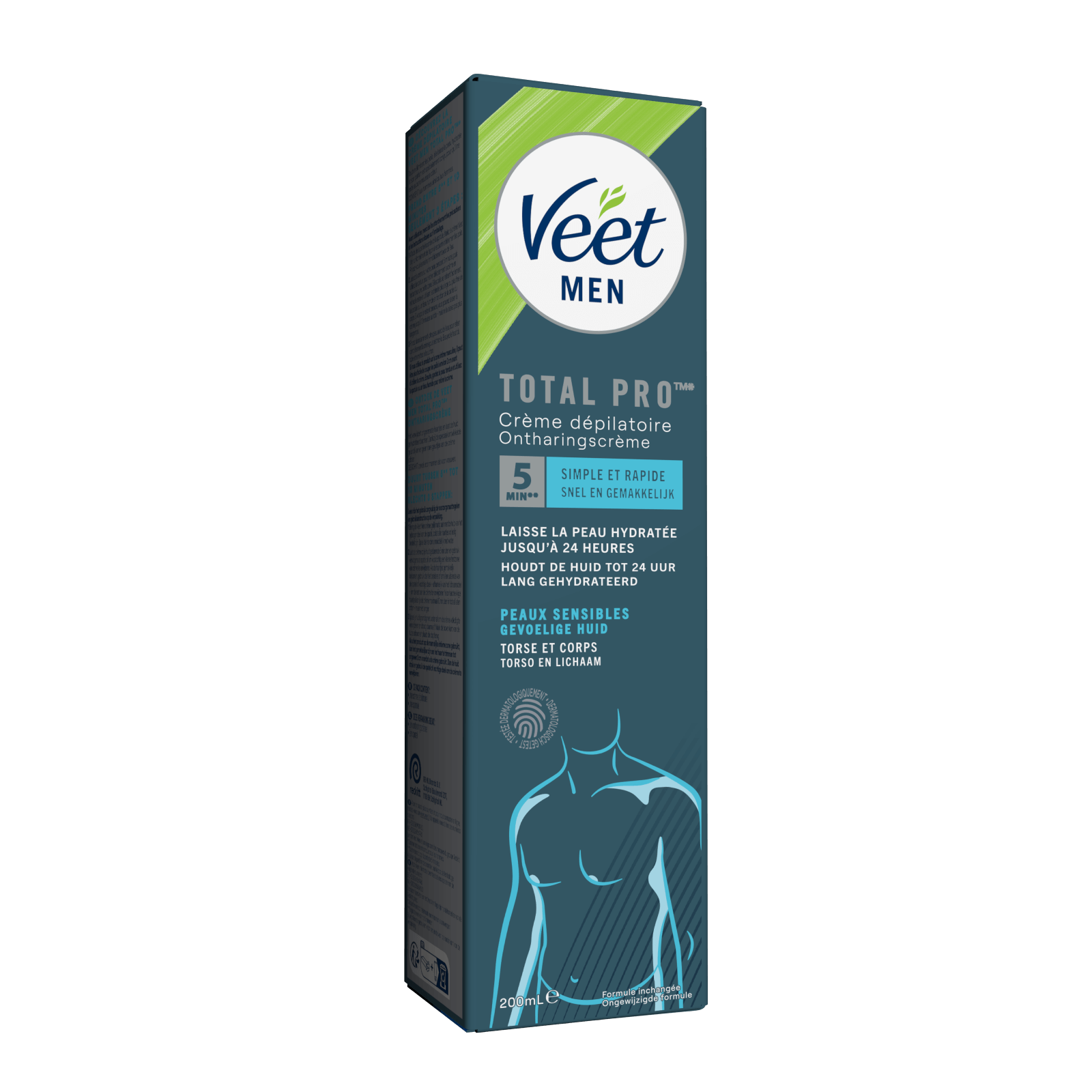 Veet Men Crème Dépilatoire Torse et Corps Peaux Sensibles