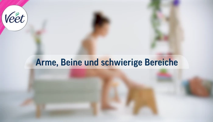Anwendung Veet Kaltwachsstreifen an schwierigen Bereichen
