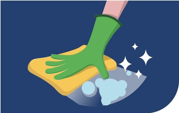 Wipe down commonly touched surfaces often