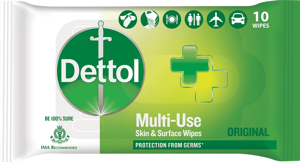 Dettol Multi-Use Skin & Surface Wipes Original 10 wipes