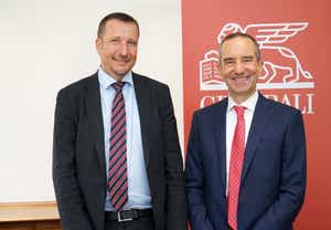 Stabsübergabe im Vorstand der Generali Versicherung: Alfred Leu (re.) übergibt ab 1. Mai 2020 den Vorstandsvorsitz an Gregor Pilgram (Foto: Astrid Weiss).