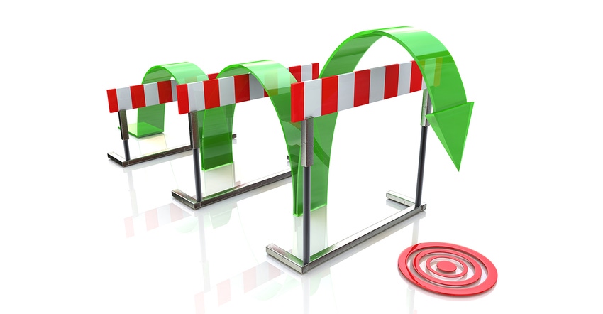 Illustration of hurdles of varied heights Illustration of hurdles of varied heights