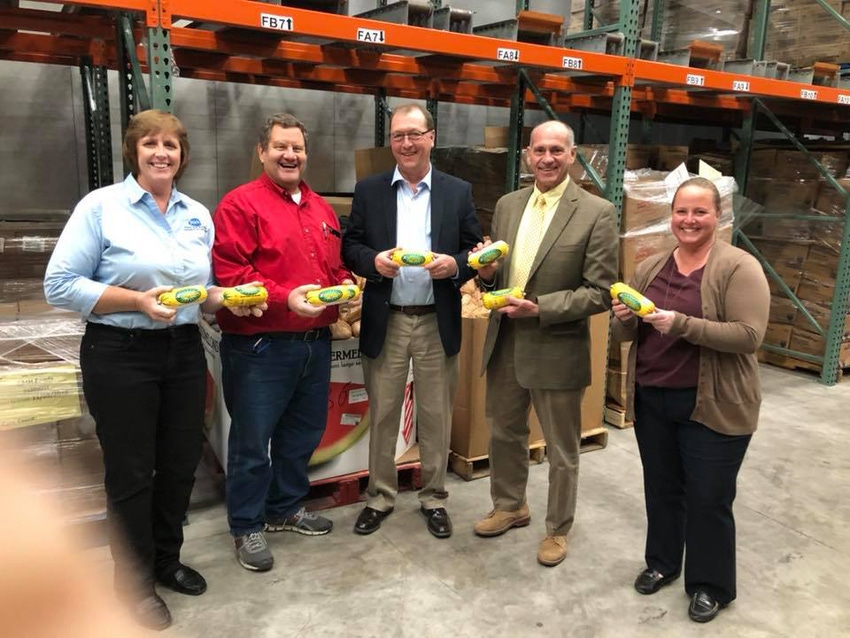 From left: Pam Janssen, Illinois Pork Producers; Mike Hoffman, Midwest Food Bank; Dirk Rice, Illinois Corn Marketing Board; D