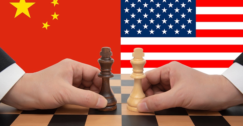 China and U.S. face off in a chess game