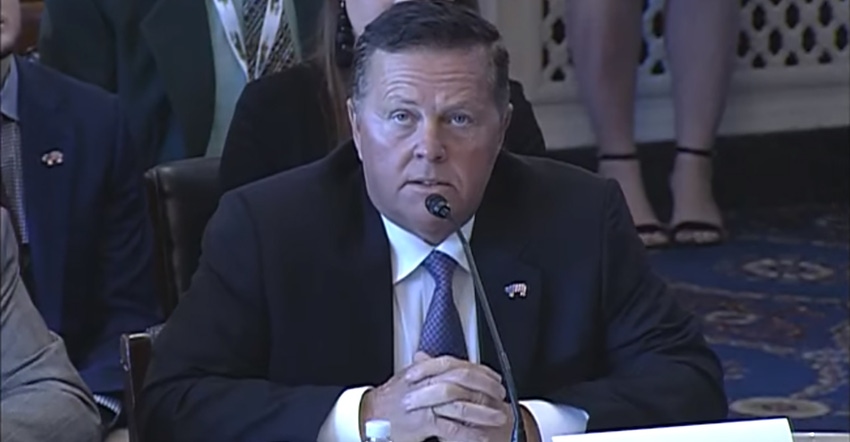 Screen grab from video testimony of NPPC President David Herring during a U.S. House Agriculture Committee hearing on “Revi
