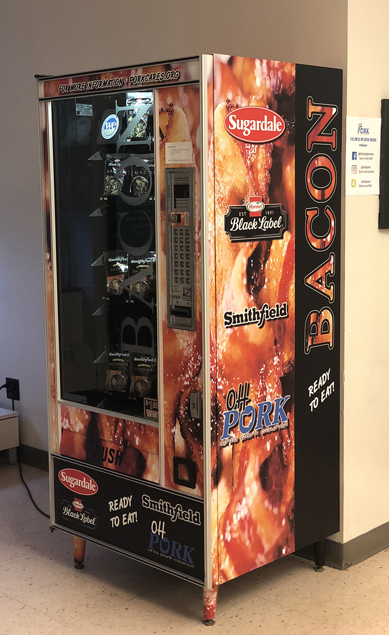 Ohio Pork Council unveils bacon vending machine at Ohio State