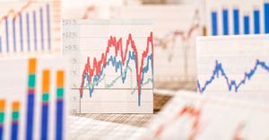 Illustration of charts showing market volatility