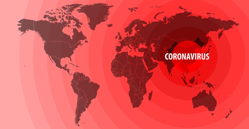Illustration of coronavirus world map