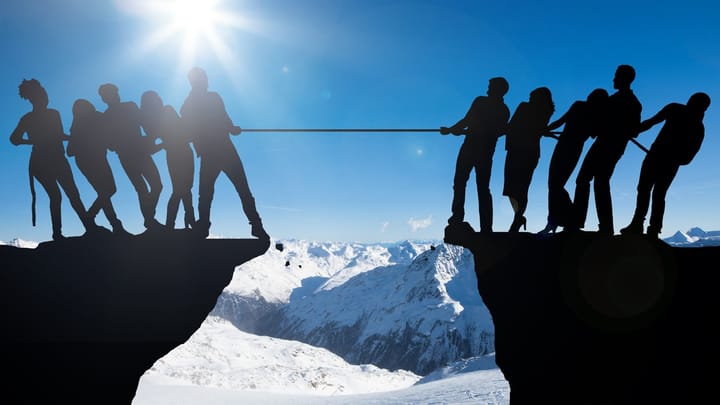 Getty Images Edge of Mountain Tug of War