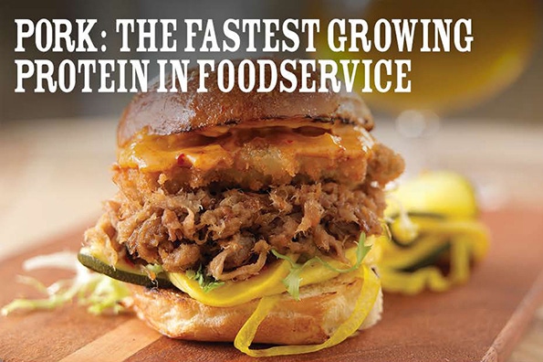 Pork’s annual growth rate in foodservice outpaces other proteins