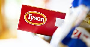 Tyson logo on box with blurred background