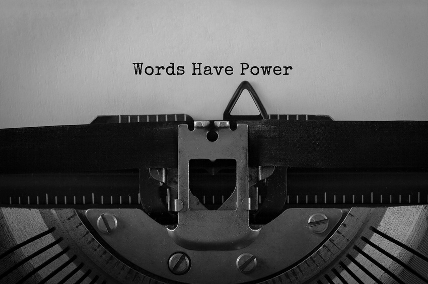 typewriter "Words have power"