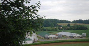 Hog barns in a scenic valley 