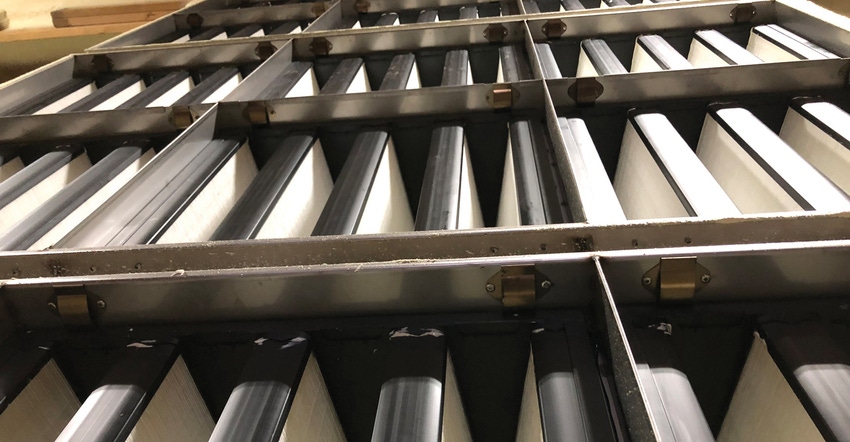 With Hansen Ag Solutions’ single-piece filter grid, the robust stainless steel clips are factory-installed and riveted to t With Hansen Ag Solutions’ single-piece filter grid, the robust stainless steel clips are factory-installed and riveted to t