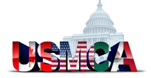 Illustration of USMCA with U.S. Capitol in the background