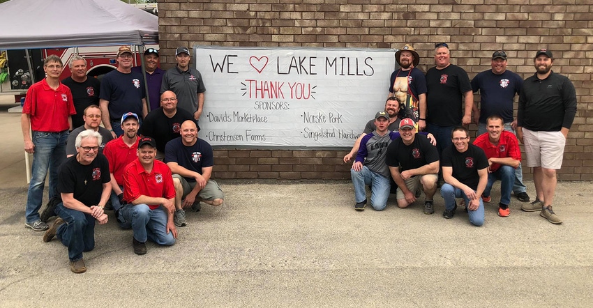 A community appreciation drive up dinner in Lake Mills, Iowa, served nearly 800 meals and the funds generated were donated to