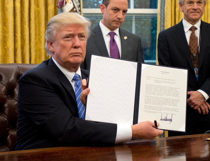 Trump pulls rug out from TPP; threatens NAFTA action