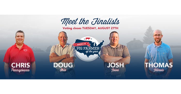 Composite of finalists for America's Pig Farmer of the Year