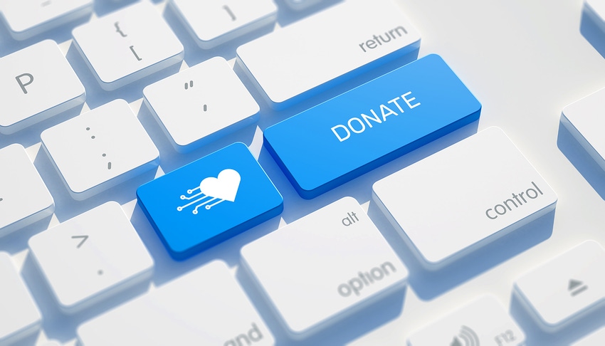 Donate button on a keyboard
