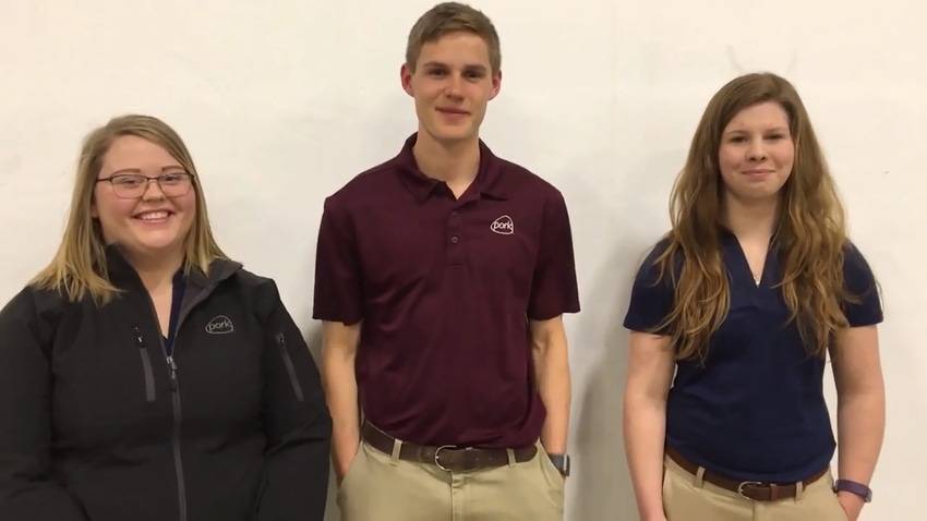 Minnesota Pork Ambassadors Emelia Melson, Leyton Becker and Maddie Patterson