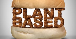 Photo illustration of a plant-based burger