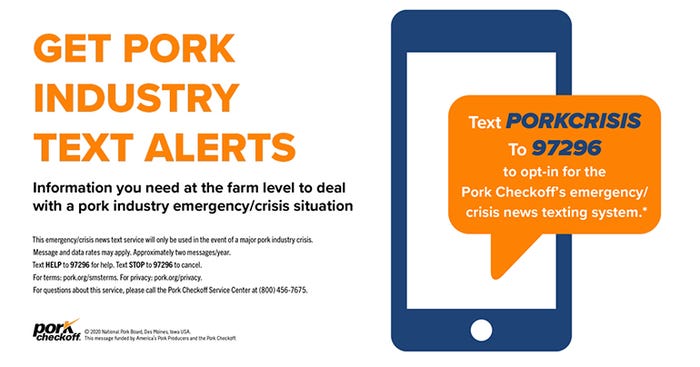 Pork industry text alert infographic 