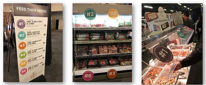Clemens Food Group set up a display that called out those nine eating occasions and then used that data to help build meat cases around those needs.