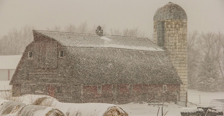 Old barn in a blizzard Old barn in a blizzard