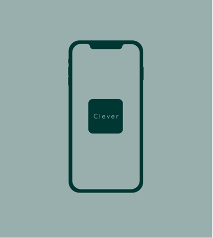 Illustration af Clevers app på en telefon