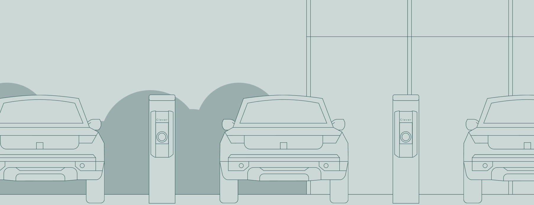 Illustration af biler ved Clever ladebokse