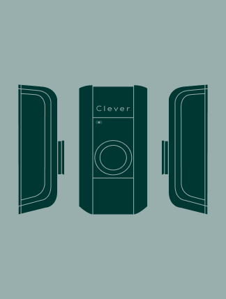 Illustration af Clevers ladeboks set fra siden og forfra