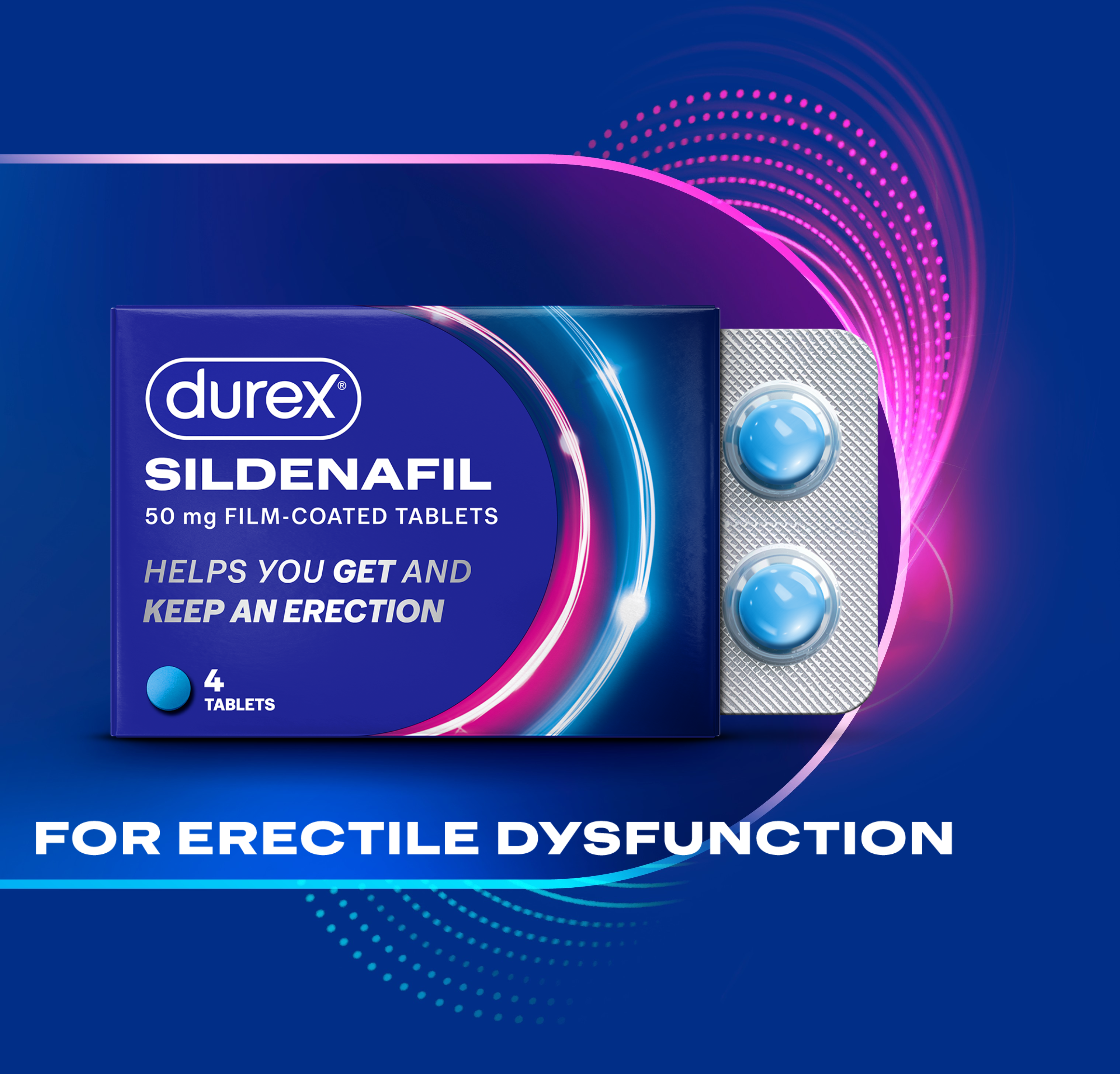 Durex Sildenafil 4 pack, for Erectile Dysfunction